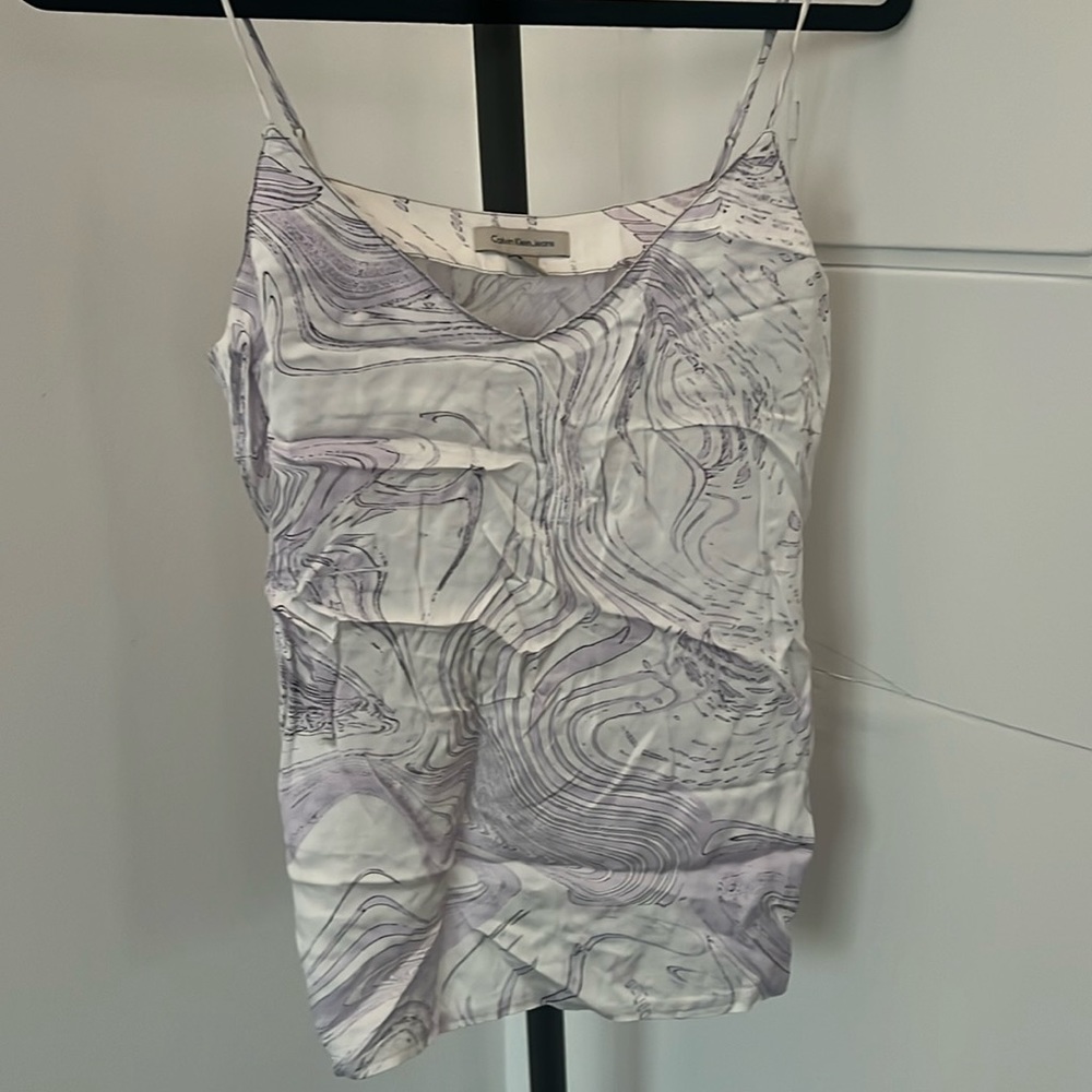 Calvin Klein white and purple shirt